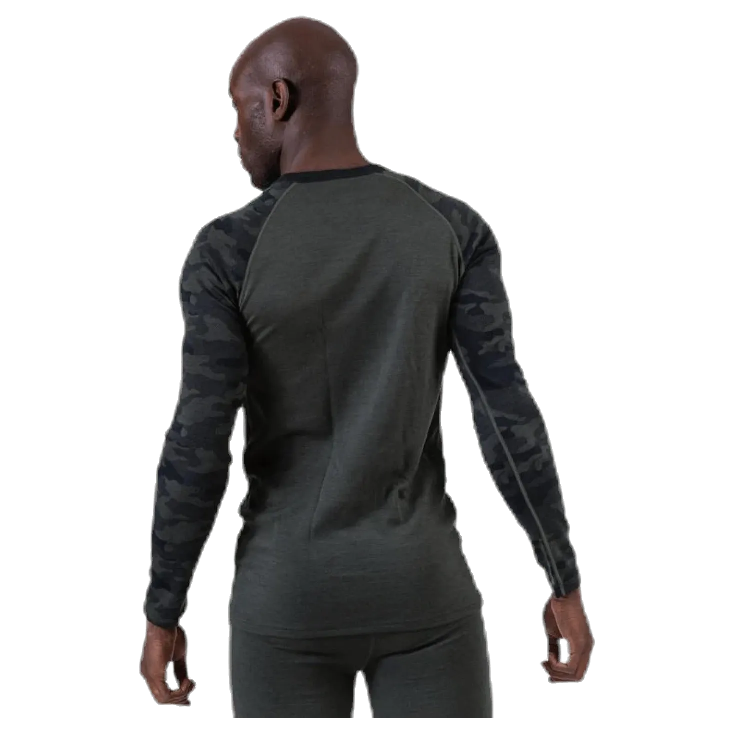 Camo Merino Wool Crew Green