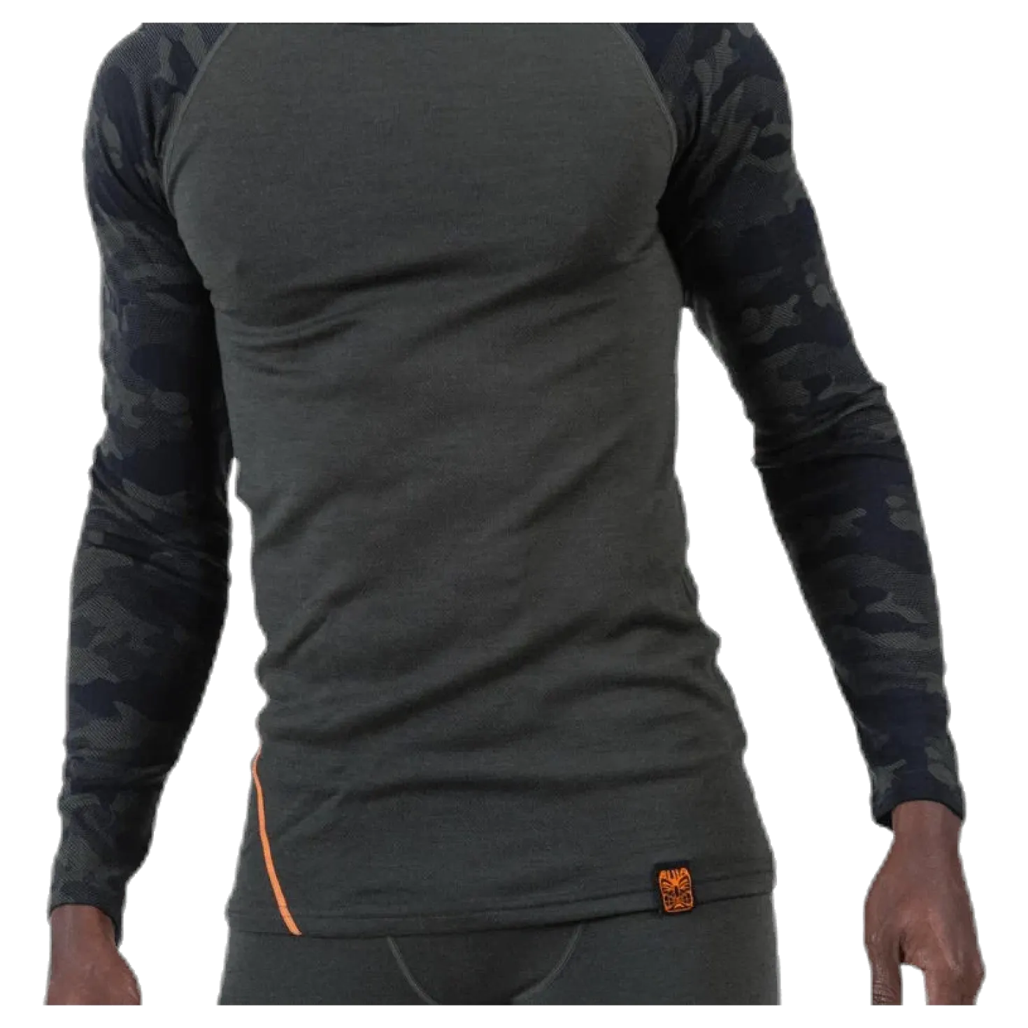 Camo Merino Wool Crew Green