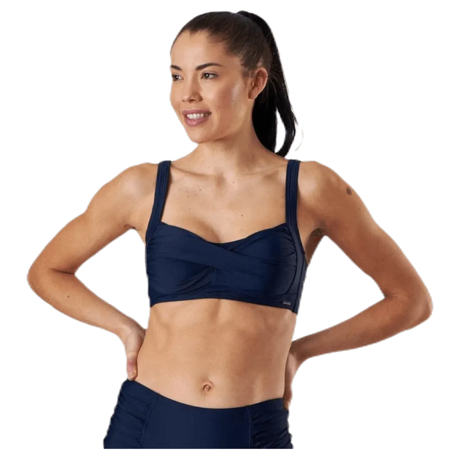 Capri Twisted Solid Soft Bra Blue