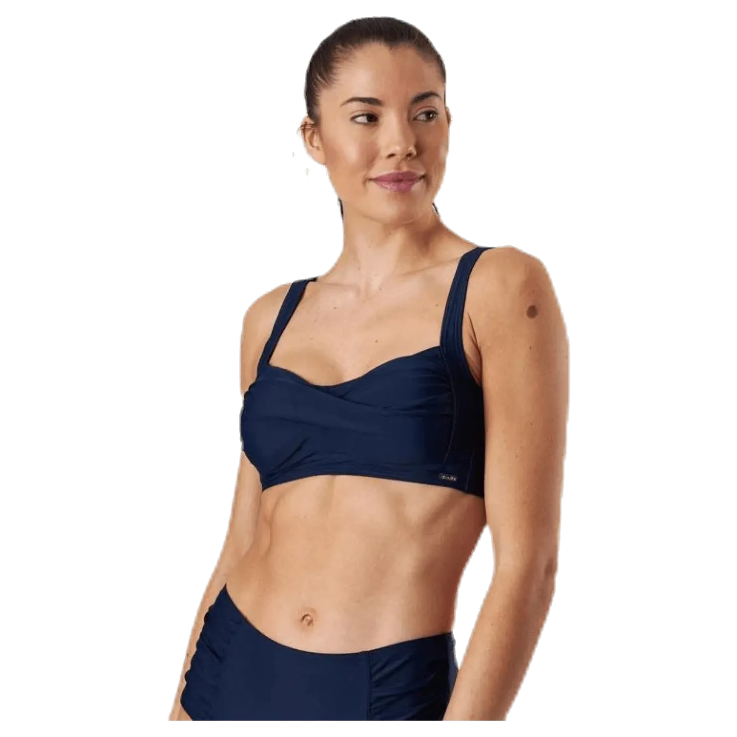 Capri Twisted Solid Soft Bra Blue