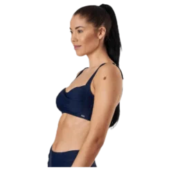 Capri Twisted Solid Soft Bra Blue