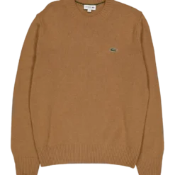 Carded Wool Crew Neck Sweater White Tuy