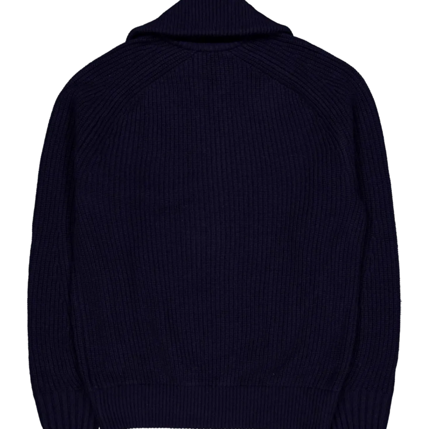 Carded Wool High Neck Zipped S Navy Blue