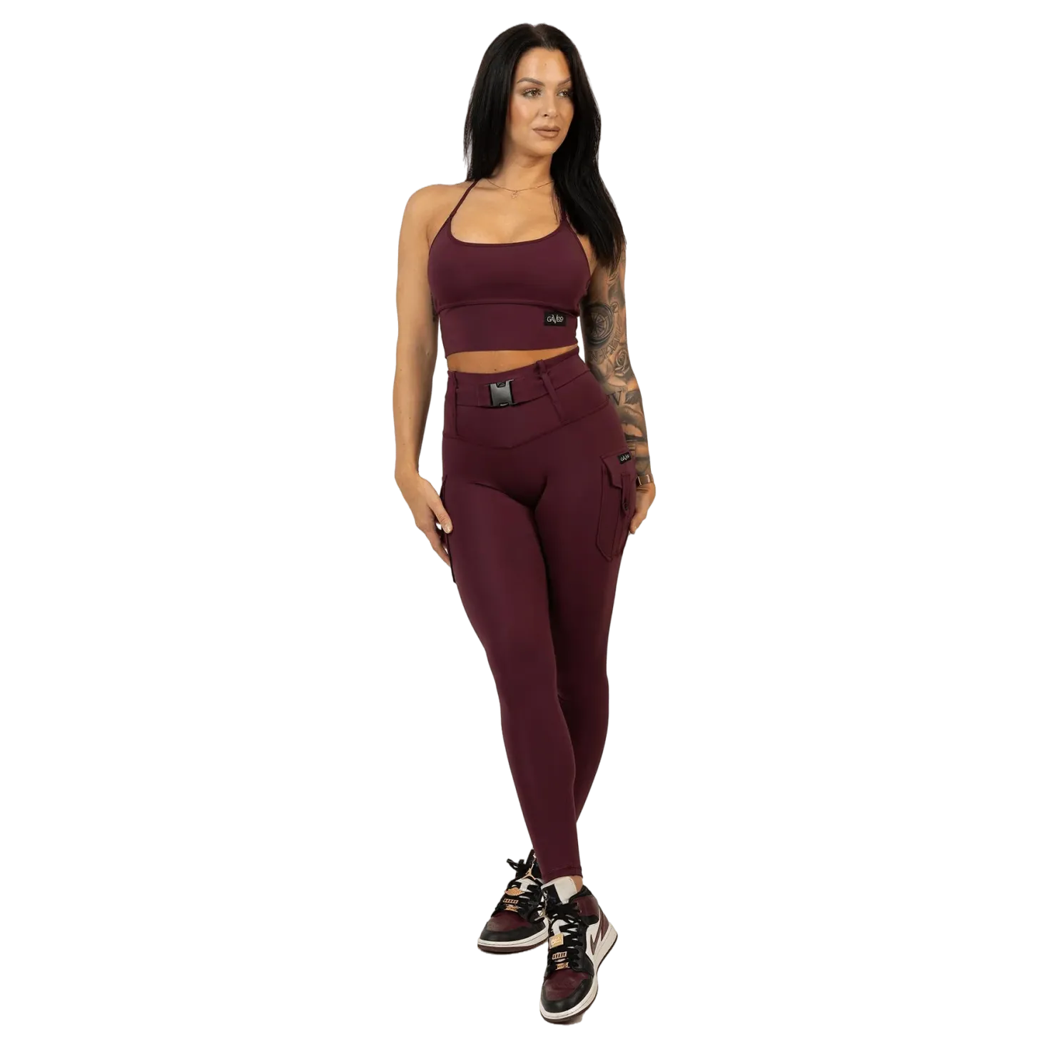 Cargo Burgundy Leggings Dark Red