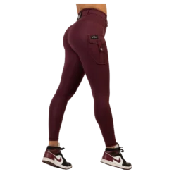 Cargo Burgundy Leggings Dark Red