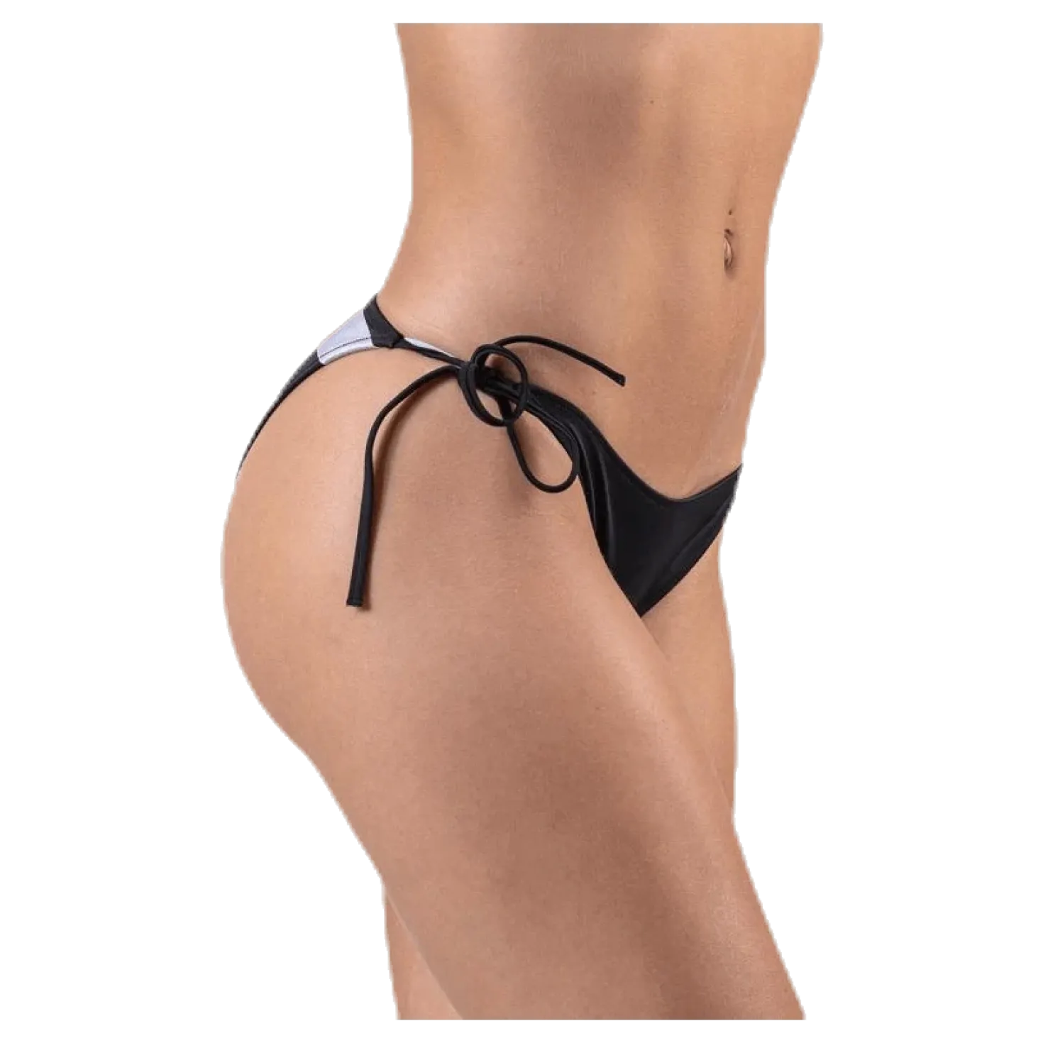 Cheeky String Side Tie Bikini Black