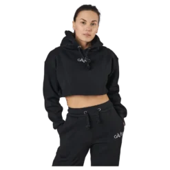 Chill Lounge Cropped Hoodie Black
