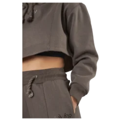 Chill Lounge Cropped Hoodie Taupe
