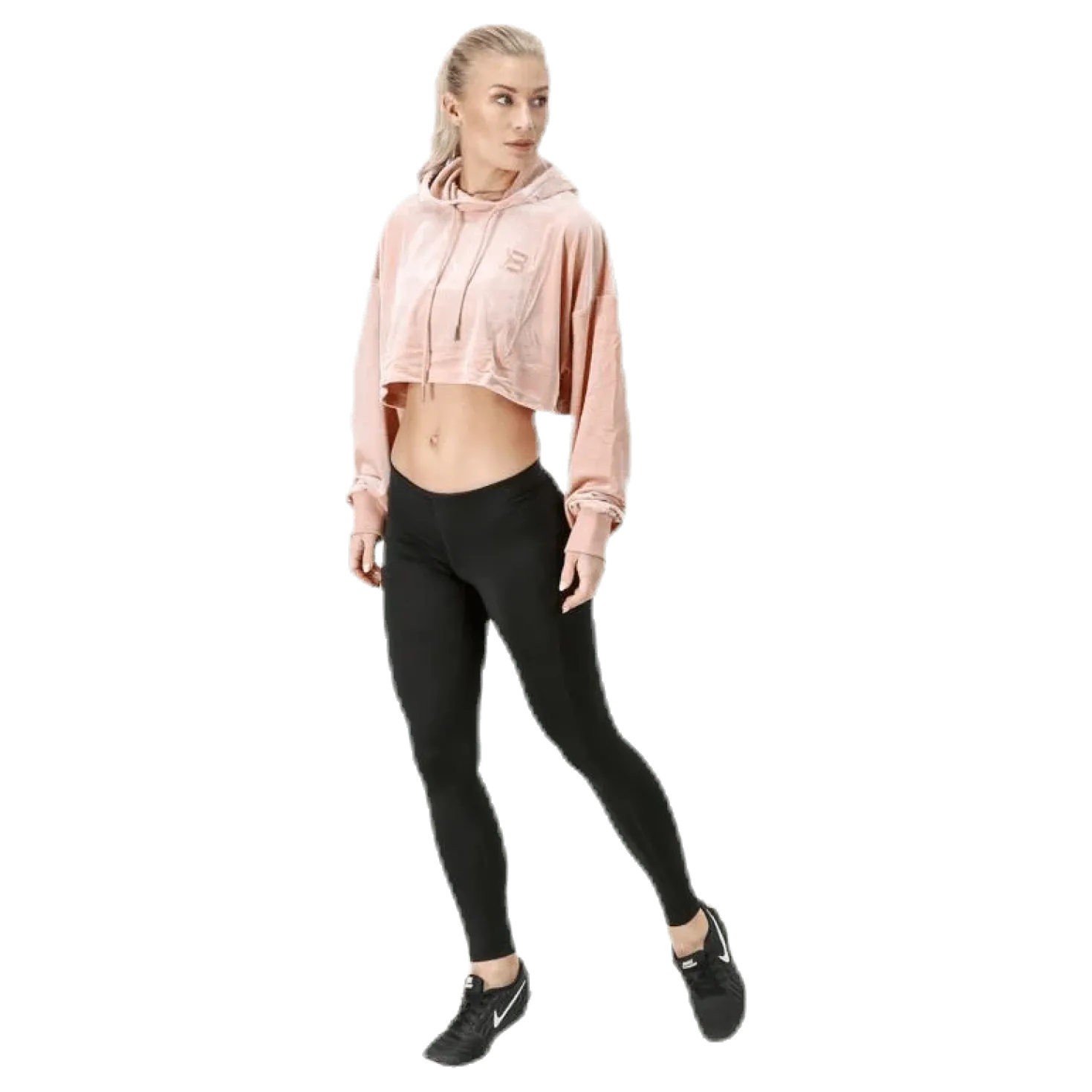 Chrystie crop hoodie Pink/Beige