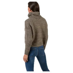 Chunky L/S Rollneck Pullover Beige