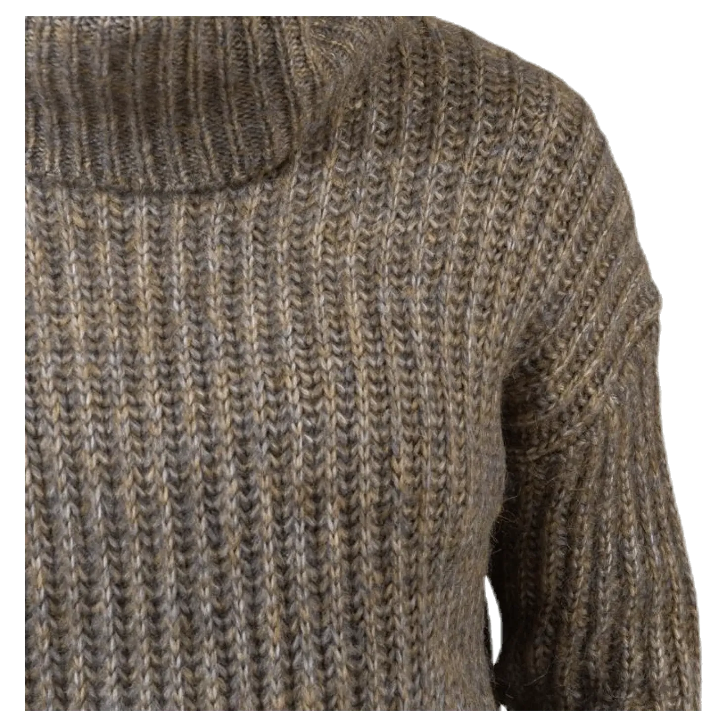Chunky L/S Rollneck Pullover Beige