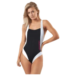Ck Blocking Plunge Back Swimsuit Black