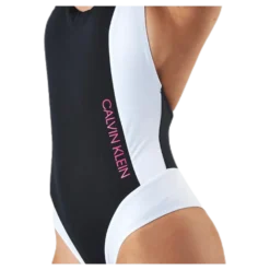 Ck Blocking Plunge Back Swimsuit Black