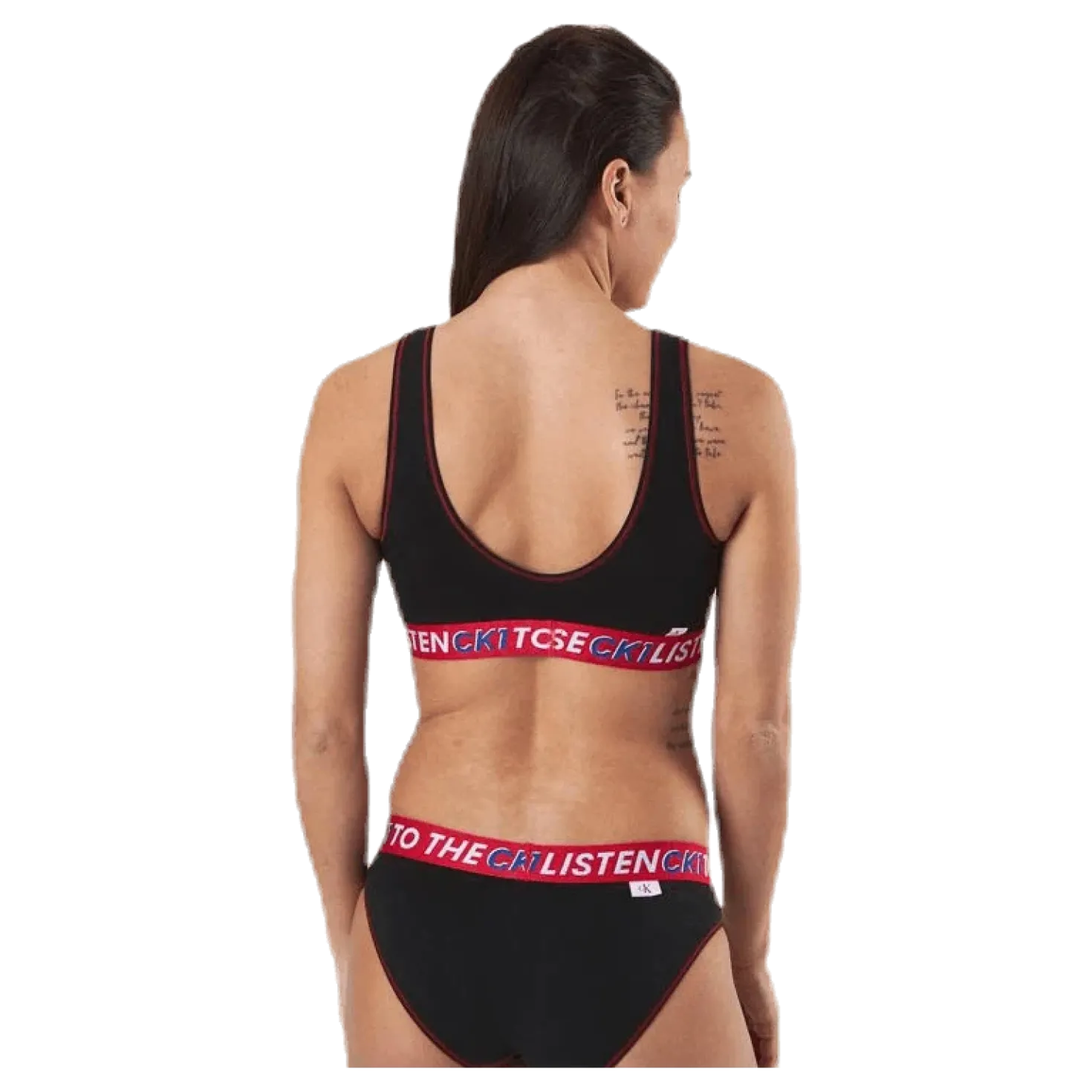 Ck One Listen Unlined Bralette Black/Red