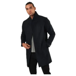 Collum Wool Coat Blue