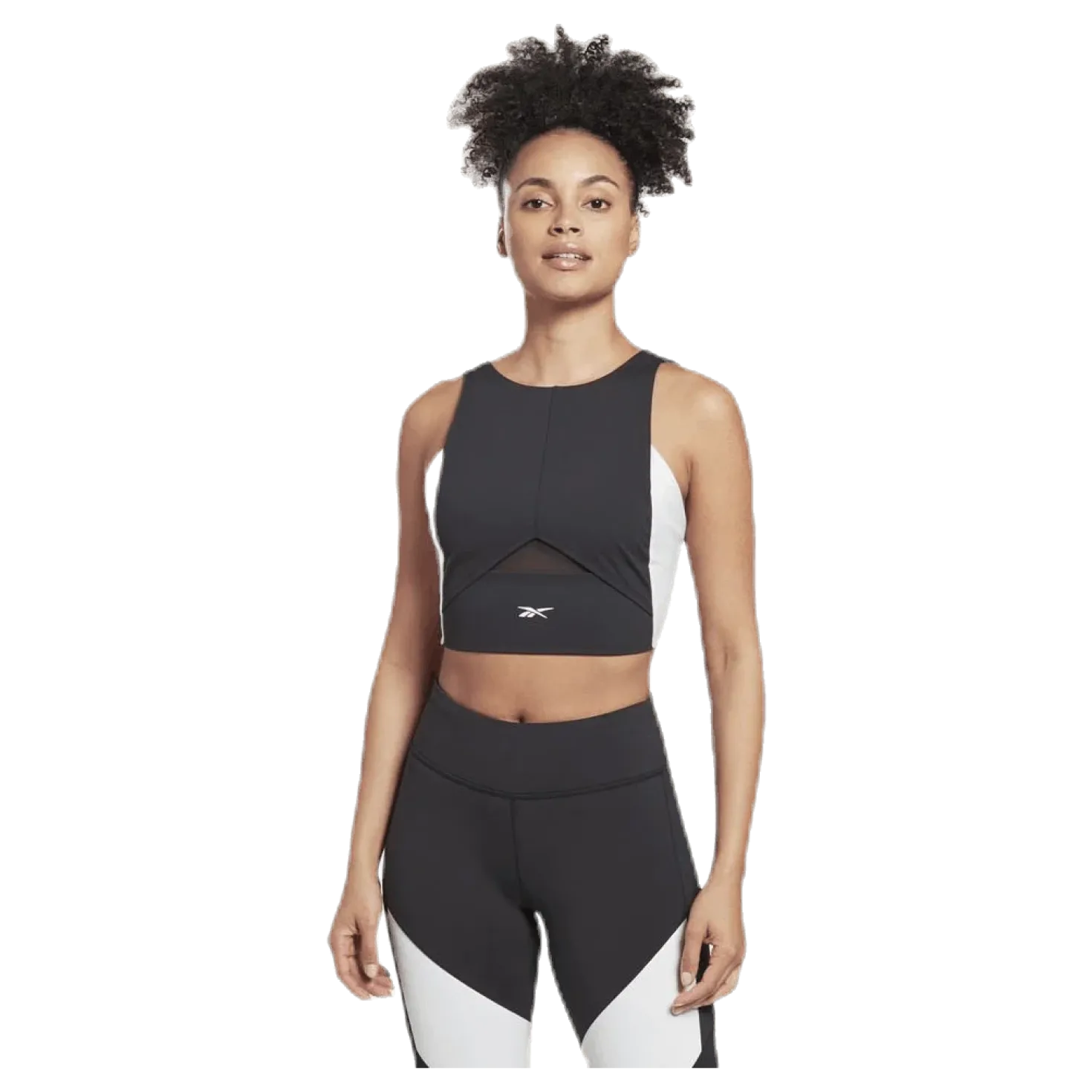 Colorblock Crop Top Black