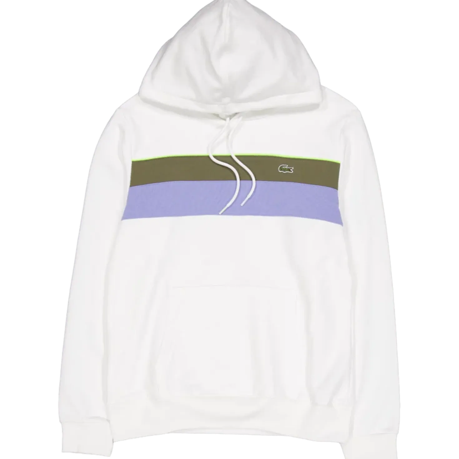 Colour-block Fleece Hoodie Flour/olive-delphinium