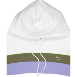 Colour-block Fleece Hoodie Flour/olive-delphinium