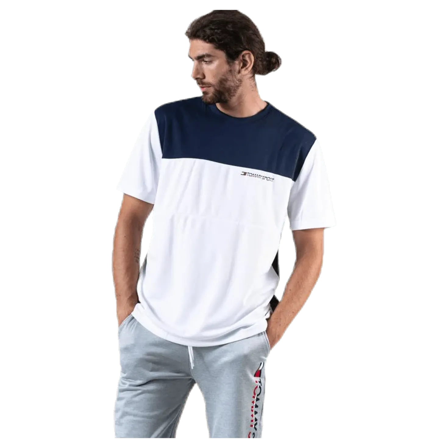 Colourblock Logo Tee White