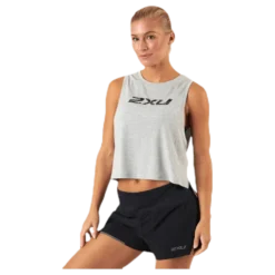 Contender Crop Tank-W Grey