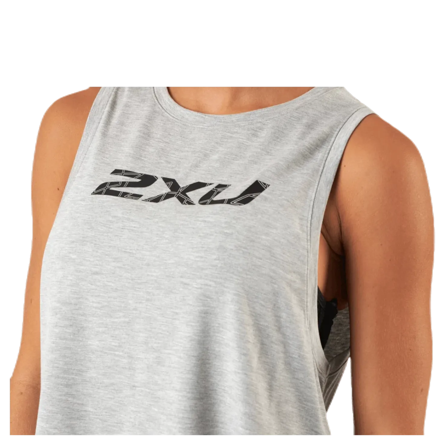 Contender Crop Tank-W Grey
