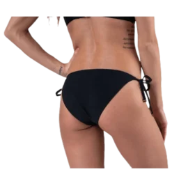 Core Solid String Side Tie Bikini Black