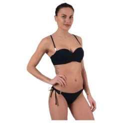 Core Solid String Side Tie Bikini Black