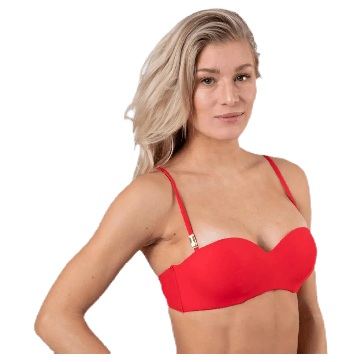 Core Solid Structured Bandeau Red