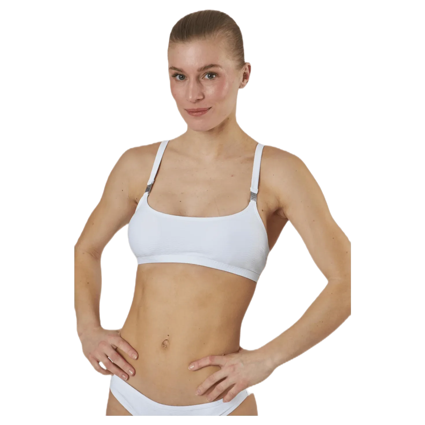 Core Textured Bralette-Rp White