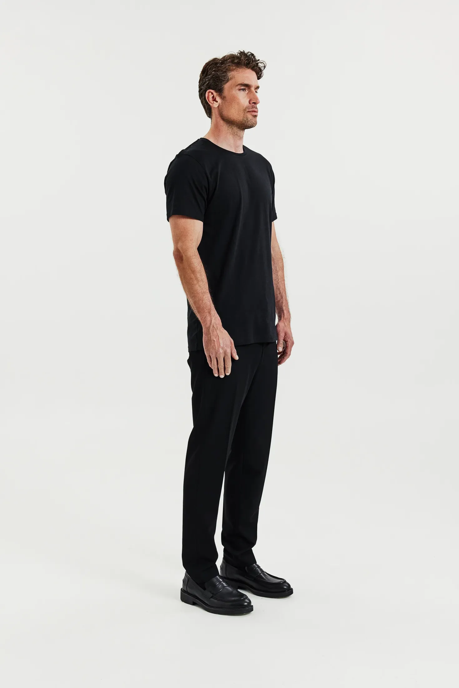 Crew-Neck Lightweigth cotton 2-pack Black