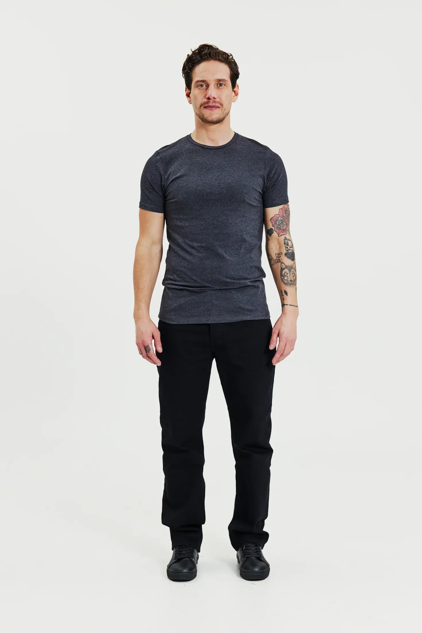 Crew-Neck 2-pack Grey Melange