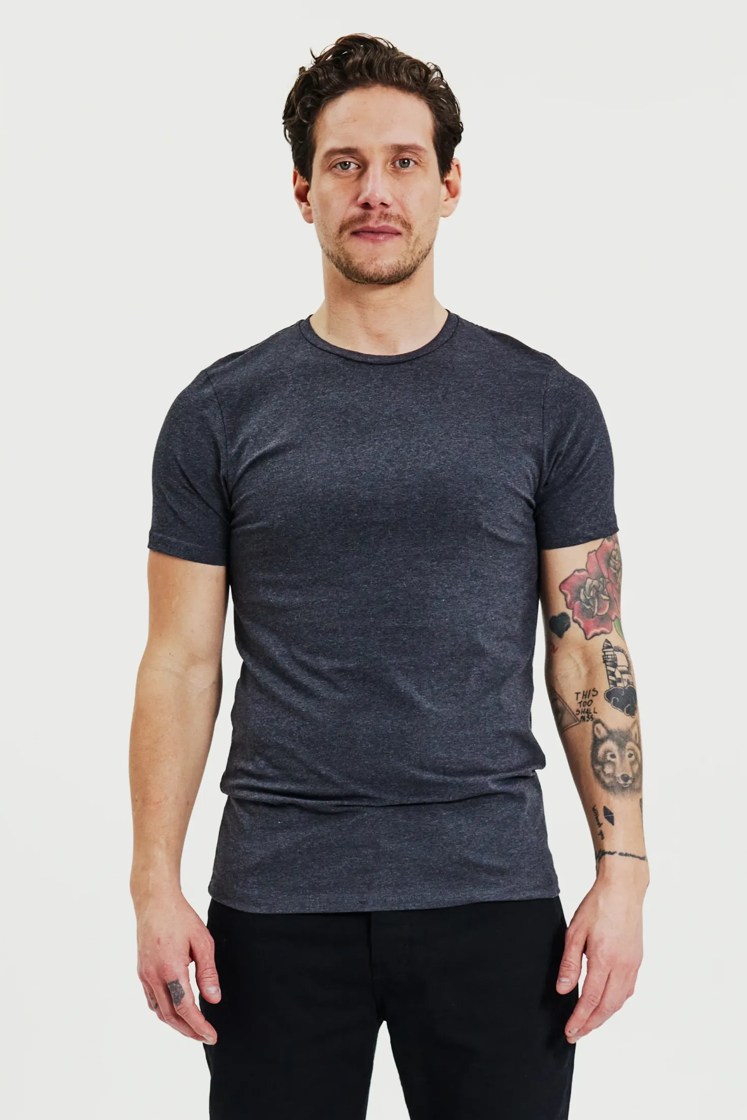 Crew-Neck 2-pack Grey Melange