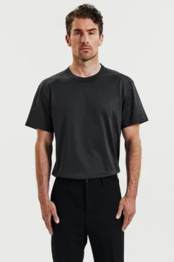 Crew-Neck Pima Charcoal