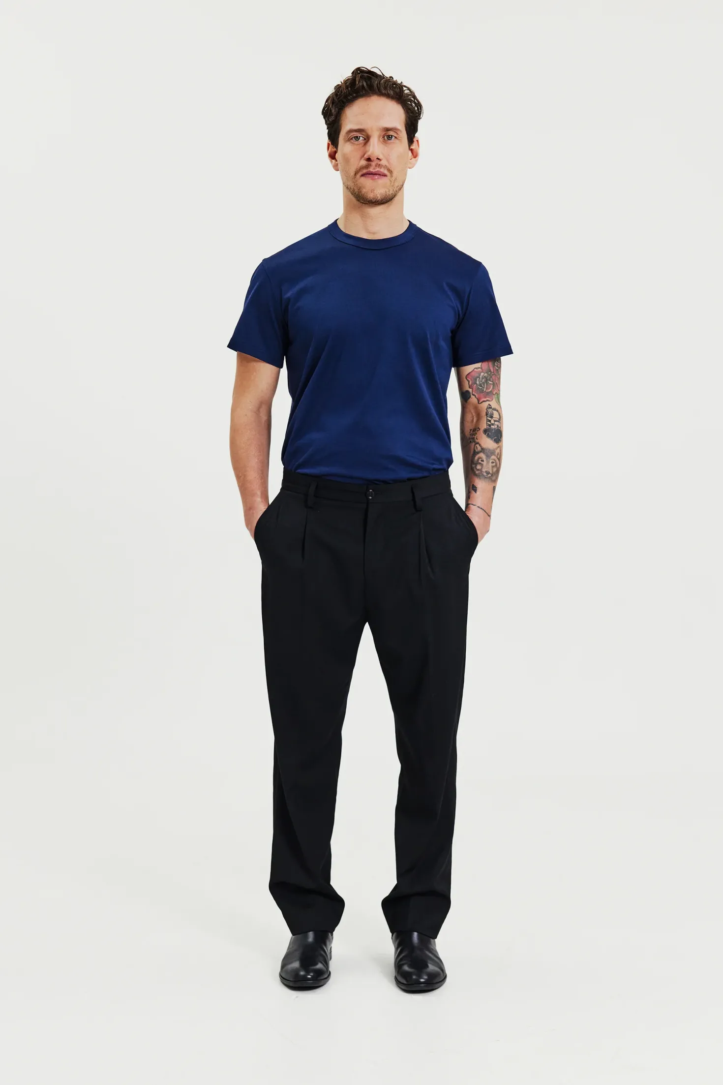 Crew-Neck Pima Navy Blue
