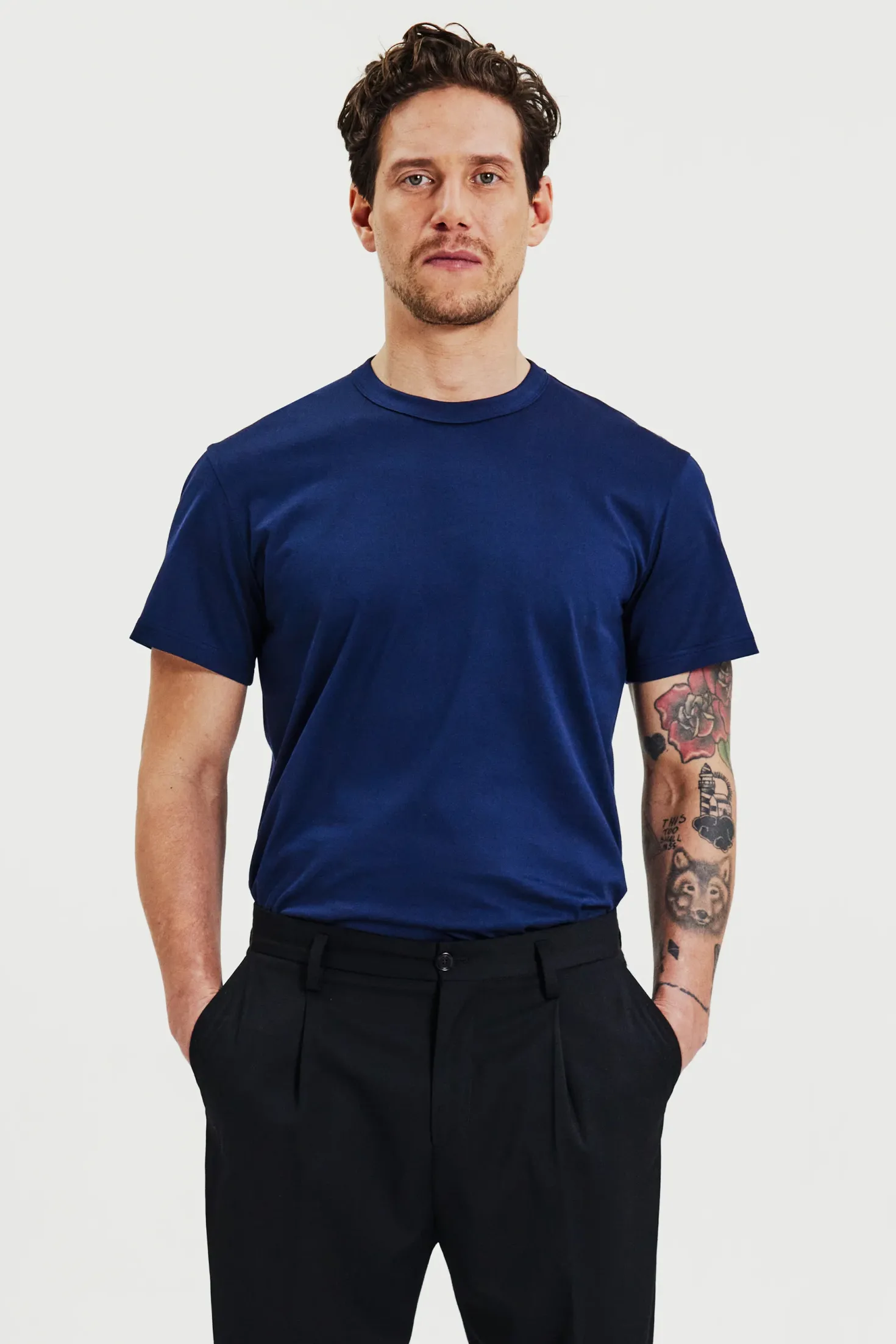 Crew-Neck Pima Navy Blue