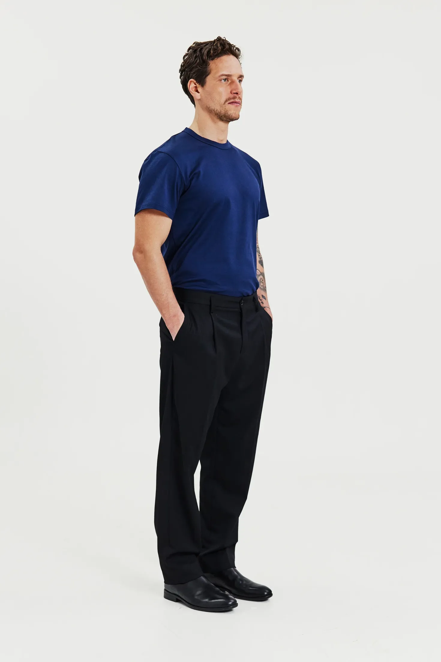 Crew-Neck Pima Navy Blue