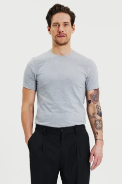 Crew-Neck Slim Grey Melange