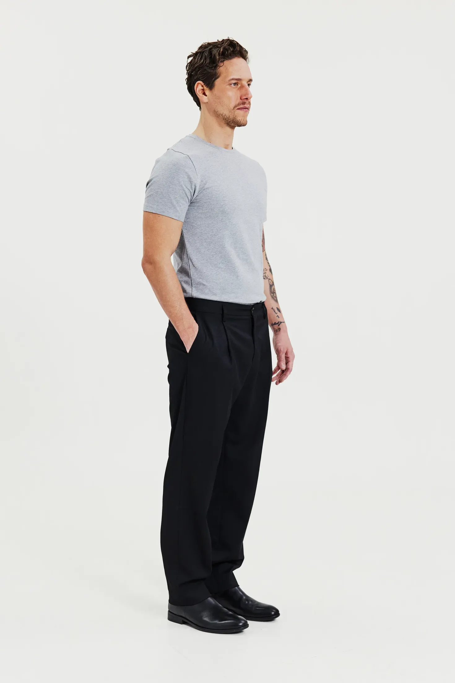 Crew-Neck Slim Grey Melange