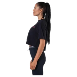 Cropped Short Sleeve T-Shirt Black