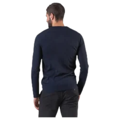 Crumble Knit Crew Neck Blue