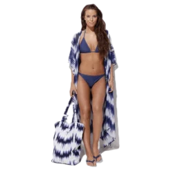 Daisy Crochet Tie Tanga Blue