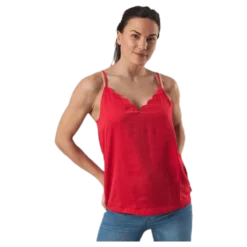 Debbie Singlet Wvn Red