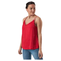 Debbie Singlet Wvn Red