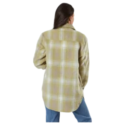 Deena-Oma L/S Check Shacket Cc Pnt White