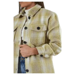 Deena-Oma L/S Check Shacket Cc Pnt White