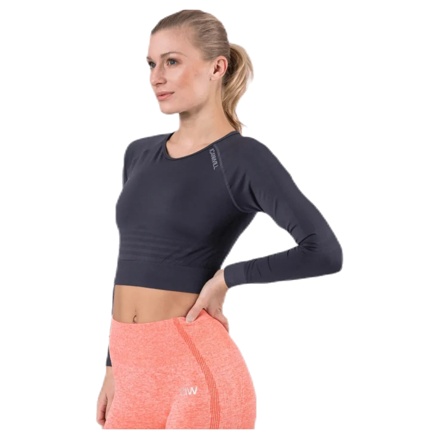 Define Seamless L/S Crop Top Grey