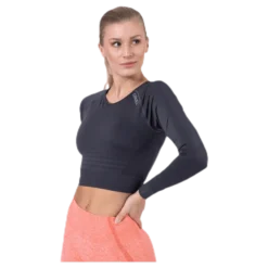 Define Seamless L/S Crop Top Grey