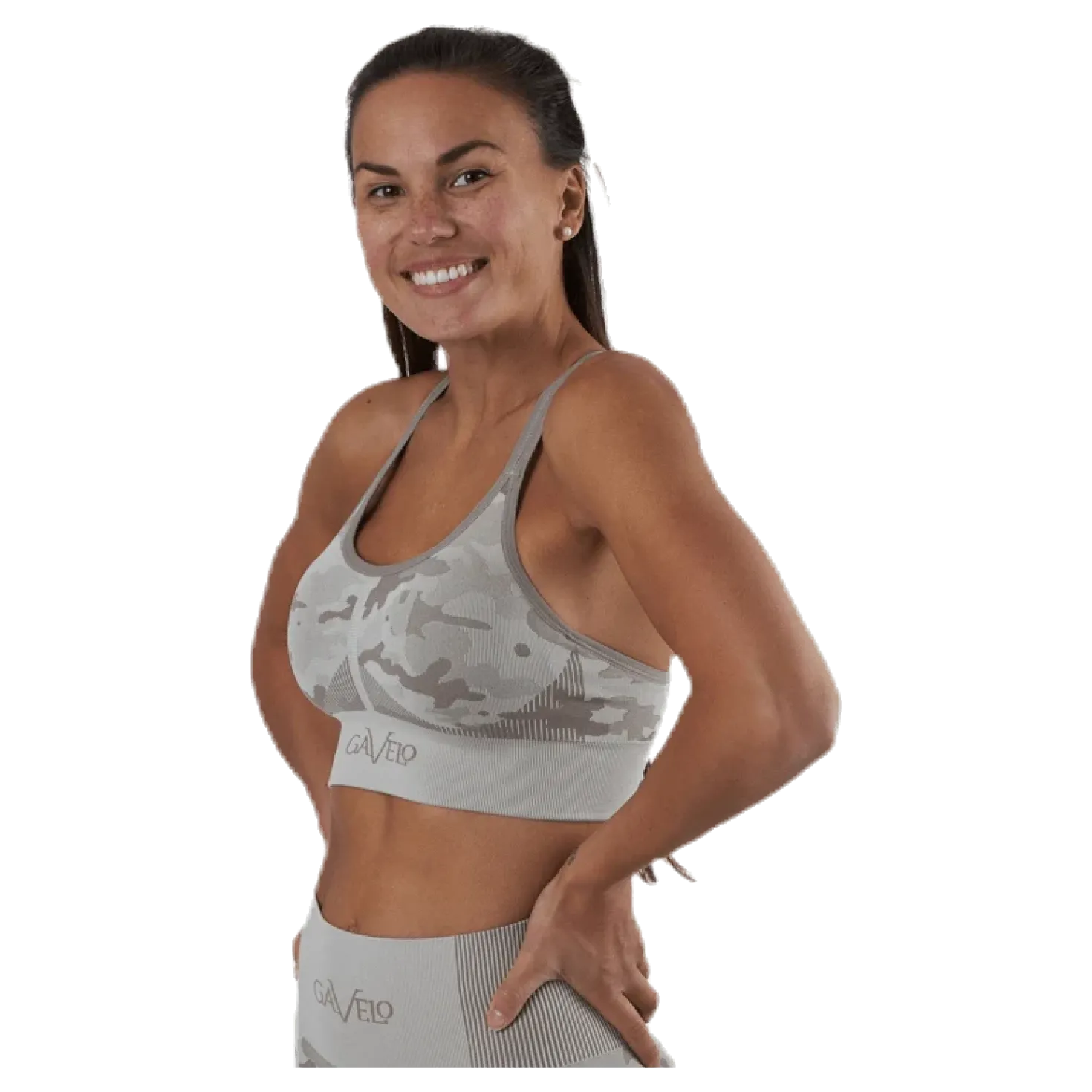 Desert Storm Camo Sports Bra Beige