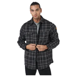 Dewey M Checked Fleece Shirt Black