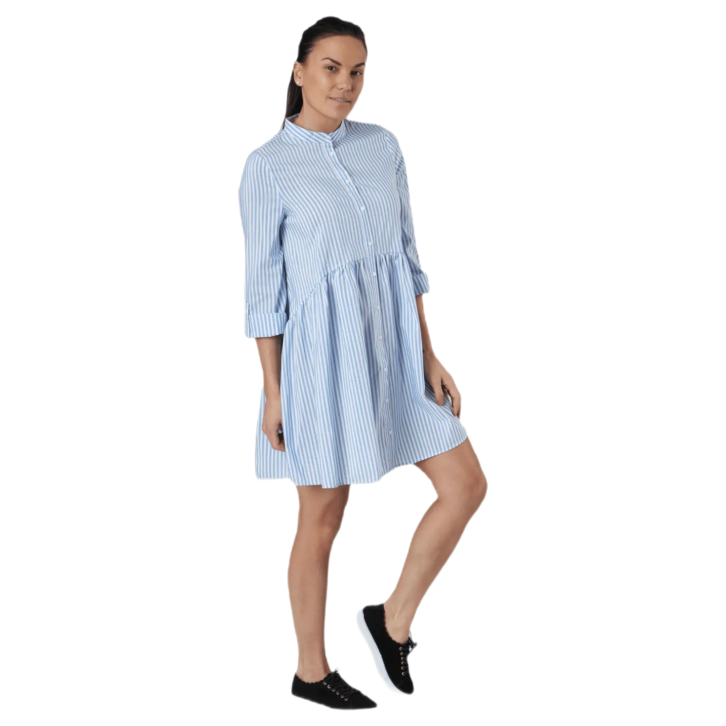 Ditte Life Stripe 3/4 Dress W White